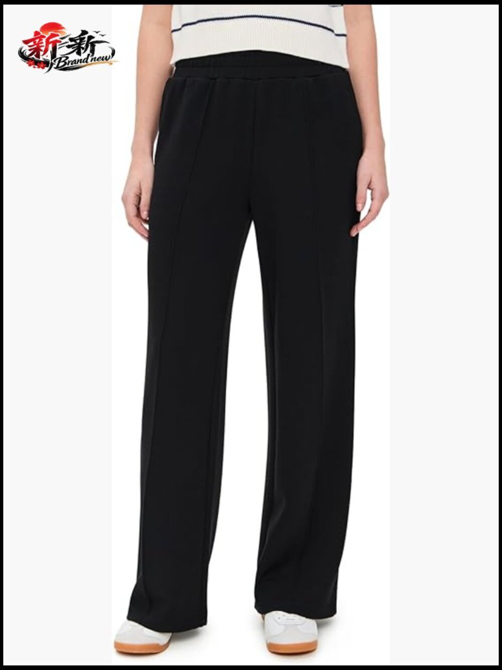 Mid-Weight Stretch Jersey Wide Leg Pants, Slant Pockets, 30in Inseam